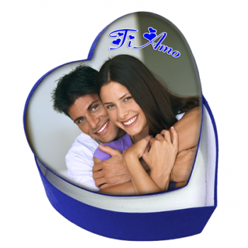 Scatola per colazione personalizzata a forma di cuore blu