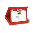 Astuccio rosso con targa bianca